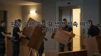 원룸 이사? 속도가 생명! 신속 예약 가이드